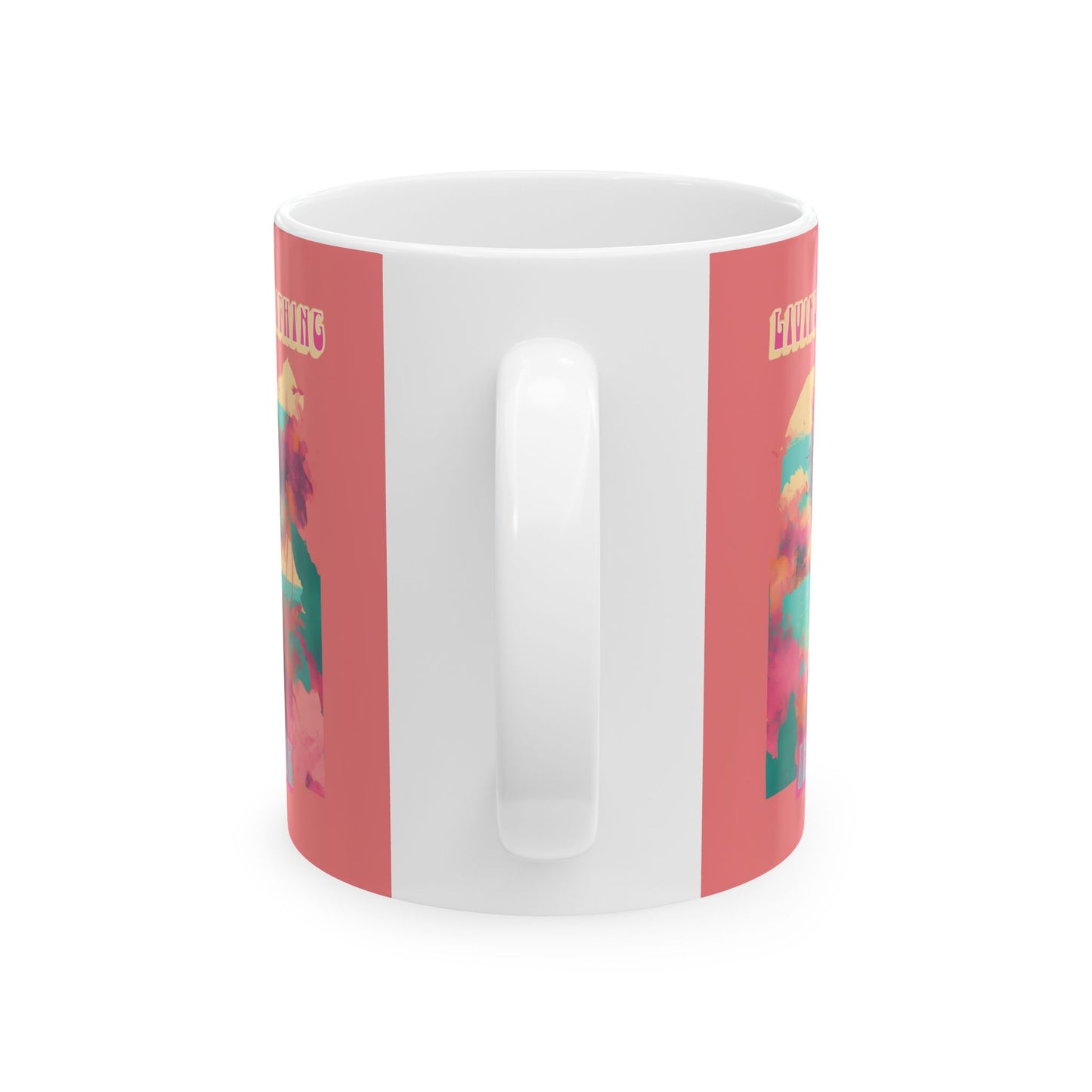 Living and Breathing in Hot Pink Ceramic Mug