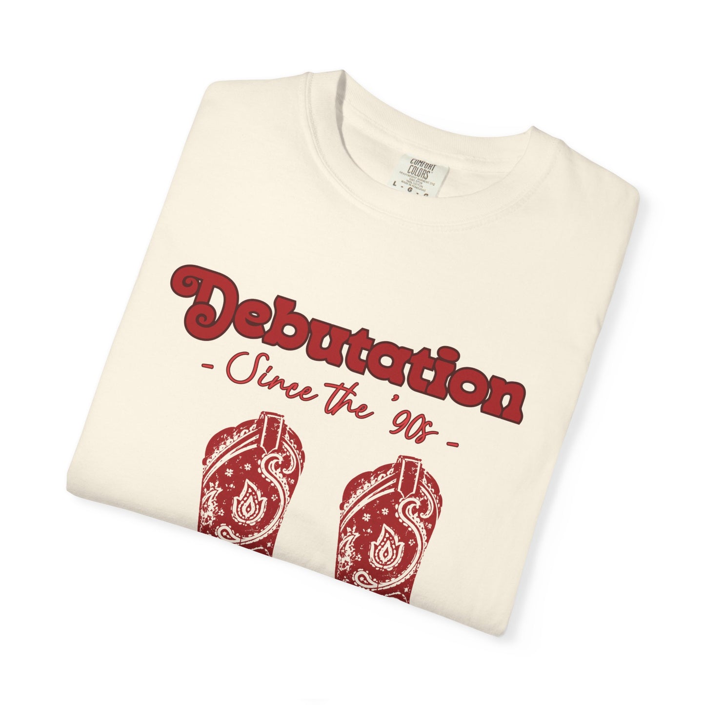 Debutation Red Paisley Boots T-shirt