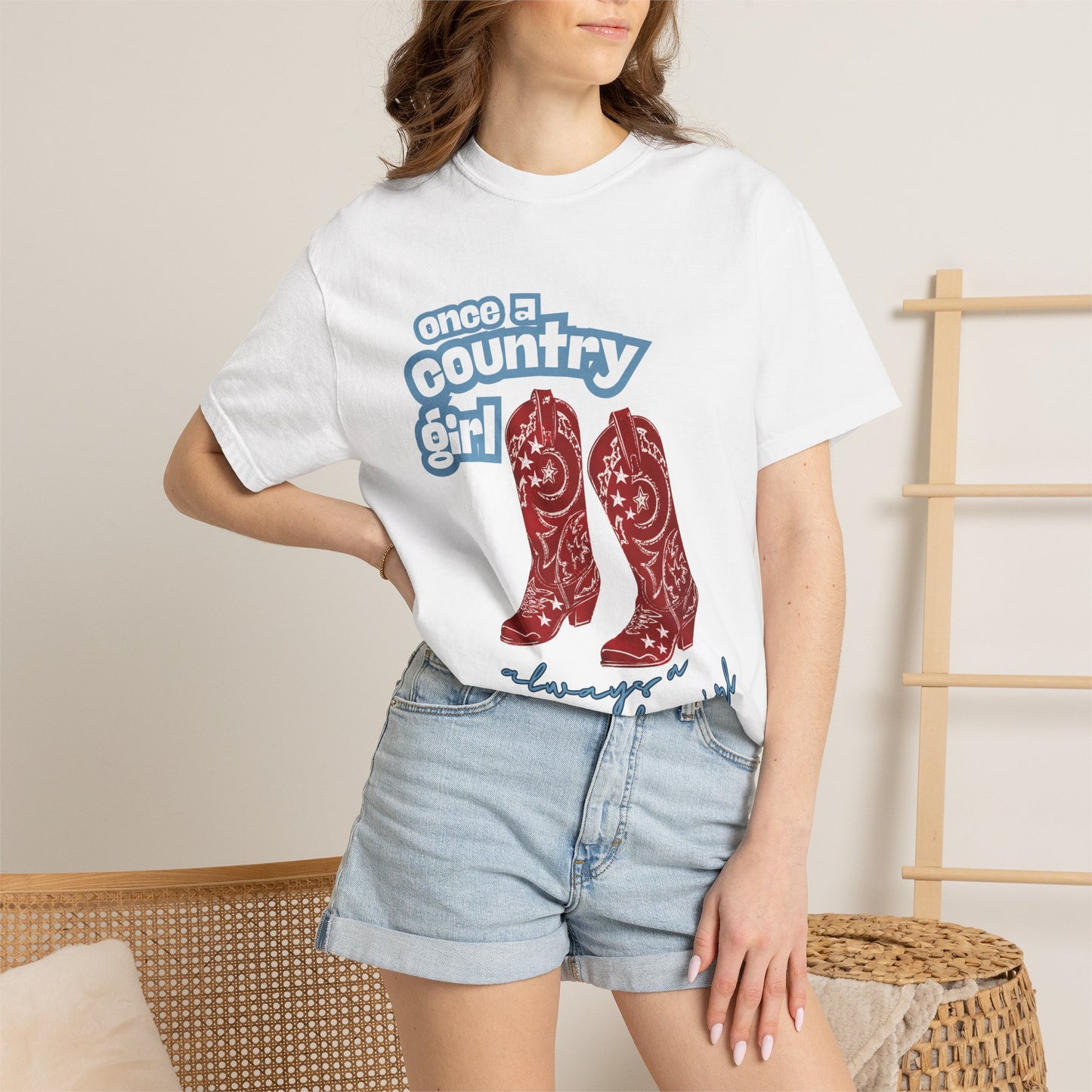 90s Girl Red Cowgirl Boots T-shirt