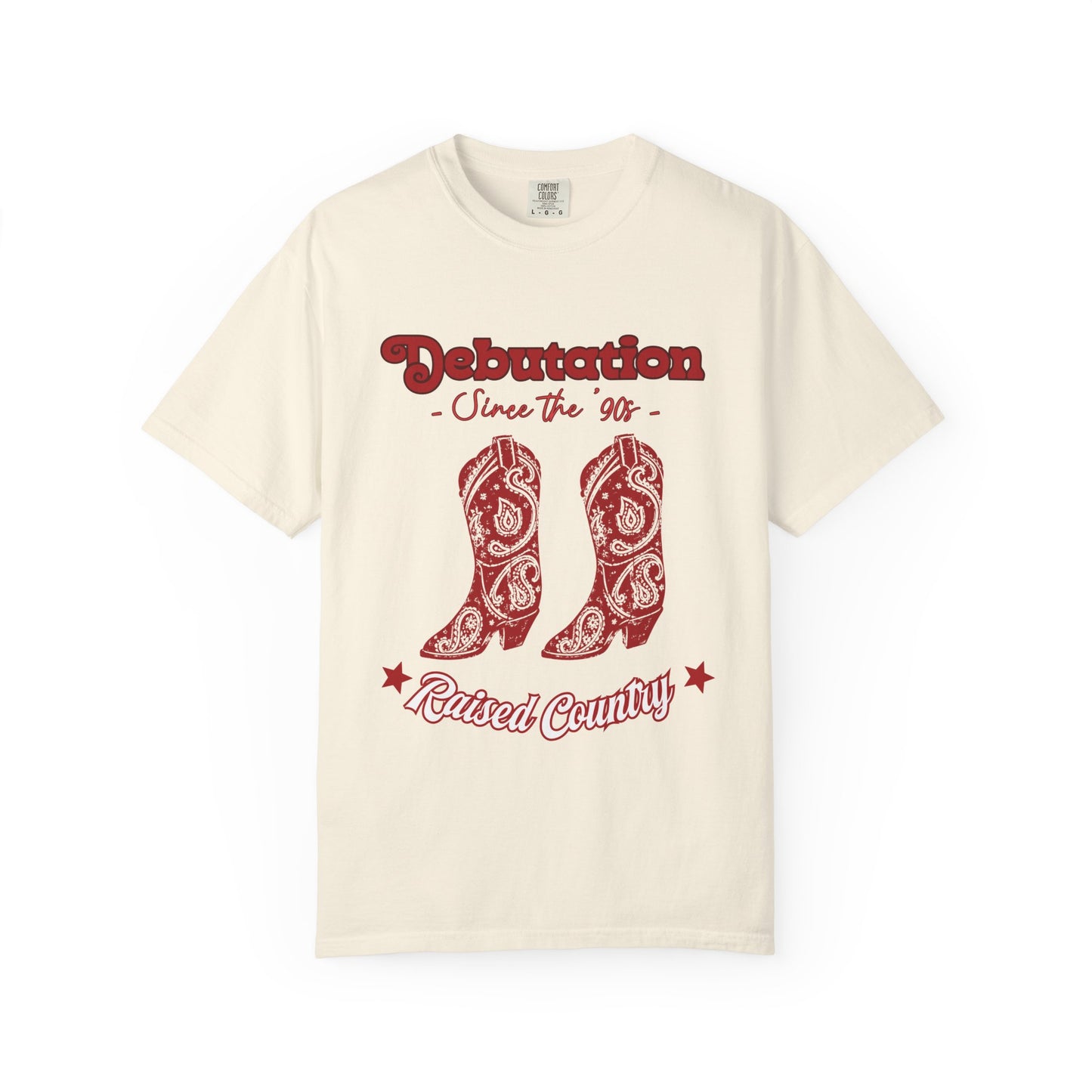 Debutation Red Paisley Boots T-shirt