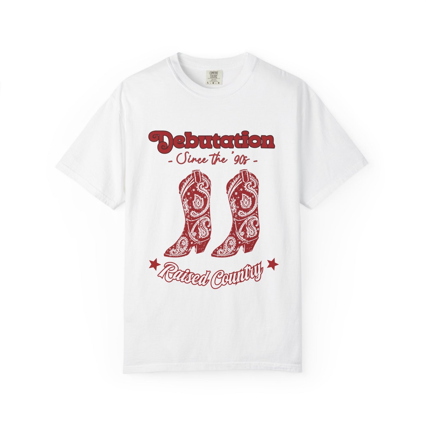 Debutation Red Paisley Boots T-shirt